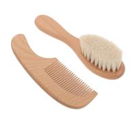 Toddmomy Ensemble Brosse et Peigne Présent Naissance Spécial pour Bébé en Bois Poils Doux Facile à Manipuler pour Soins de Bain et Bain Bébé
