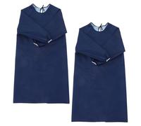 Toddmomy Ensemble de 2 Tabliers Imperméables à Manches Longues pour Homme et Femme Protection Anti-Huile et Eau Réversible Couleur Bleu Foncé la Cuisine Ménage et Coiffure