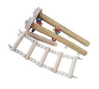 Toddmomy Ensemble De 4 Balançoires pour Perroquets Support en Bois Jouets pour Oiseaux Perchoir pour Perroquet Jouet en Bois Naturel