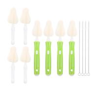 Toddmomy Ensemble de 4 brosses à tétines en éponge pour biberons avec têtes remplaçables et goupillons, mousse anti-rayures, kit de nettoyage de voyage compact pour biberons et sucettes