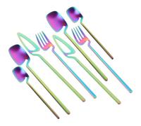 Toddmomy Ensemble de Couverts Design Gain de Place, Compatible Lave-vaisselle en Acier Inoxydable 8 Pièces pour Restaurant et Repas à Domicile