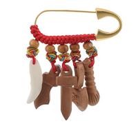Toddmomy Épingle de Sûreté Rouge pour Bébé - Broche Chinoise Vintage en Métal Sécurisée Système de Verrouillage Accessoire Léger pour Vêtements Foulards et Couches Symbole Amulette