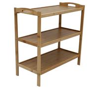 Toddmomy Étagère à Chaussures Sneakers Shelf en Bambou à Trois Niveaux, Simple et Élégante, Planches Denses Rangement Stable et Multi-Usage