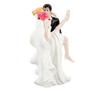 Toddmomy Figurine Couple Mariés Résine Décorative Résistante pour Gâteau Mariage Décoration de Table Stable pour Ambiance Romantique