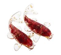 Toddmomy Figurines de Poissons Rouges Réalistes 2 Pcs 5 Cm Cristal Naturel Fragments Sculpture Chance Prospérité Décoration Intérieure Bureau Présent