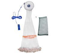 Toddmomy Filet Main avec Anneau Aluminium Filet à Lancer Américain pour Crevettes et Appâts Poids Solides Lancer et Déploiement Rapide pour Eau Douce et Salée