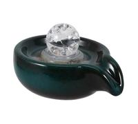 Toddmomy Fontaine Décorative en Céramique pour Jardin et Intérieur, Accessoire de Circulation d'eau Boule Cristal Vert Paon, Pièce Unique pour Cascade Paysagère