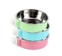 Toddmomy Gamelle Suspendue pour Chien en Acier Inoxydable Rose, Bol Double Usage Nourriture Et Eau, Taille Adaptée Cage, pour Petits Animaux Et Chiots