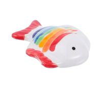 Toddmomy Hand Painted Ceramic Floating Fish Figurine with Stripes Porcelain Fish Ornament for Aquarium and Fairy Garden Decorations