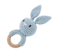Toddmomy Hochet en Crochet Lapin en Peluche pour -né, Taille Petite, avec Anneau de Dentition Bois, Jeu Sensoriel Bébé, Adapté Voyage, Set Présent Bébé Douceur