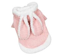 Toddmomy Hoodie pour Chien Peluche Épais Vêtements Hiver Douillets pour Chiens Et Chiots Costume De Lapin Rose pour Photos Et Cosplay