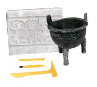 Toddmomy Jeu Darchéologie pour Garçon Fille Kit Excavation Bronze Éducatif Creuser Fouille Archéologique avec Outils Dexploration pour Développement Motricité et Apprentissage Scientifique