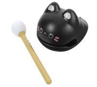 Toddmomy Jeu de Percussion en Bois ABS de Chat Noir Instrument de Bloc de Temple Compact et Léger pour Bureau de Décompression Rythmique Anti-Stress pour Relaxation et Concentration