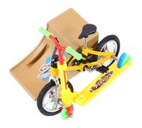 Toddmomy Jeu Éducatif Doigt Vélo Trottinette Mini Finger Bike avec Rampe Coordination pour Garçon Fille et Adultes Aluminium Décoration Table