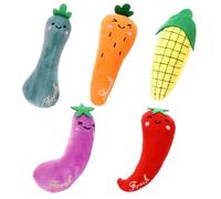 Toddmomy Jouet à Mâcher à l'herbe à Chat, Peluche, 5 Pièces, Légumes | Interactif, pour Chats et Chatons, Intérieur, Attire L'attention, Aide à Satisfaire L'instinct