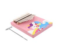 Toddmomy Kalimba Portable Bois Notes Rose avec Motif Cartoon Piano à Doigts pour Débutants et Garçon Fille Instrument Musical Ludique et Facile à Apprendre