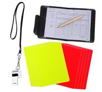 Toddmomy Kit Arbitre Football avec Cartes Pénalité Rouge Jaune Sifflet Inoxydable et Carnet de Score avec Crayon Accessoires pour Matchs et Entraînements