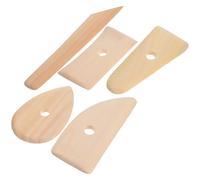 Toddmomy Kit D’Outils de Sculpture en Bois Beige en Argile 5 Pièces | Affûtage Précis, Finition Détaillée, Poignée Lisse et Bords Arrondis, Atelier Céramique, Projets Créatifs