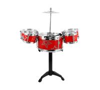 Toddmomy Kit de Batterie Miniature pour Garçon Fille Ensemble de Tambours Rouge pour Tout Petits avec Bâtons de Rock Musical Éducatif pour Développement Rythmique et Coordination