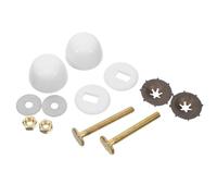 Toddmomy Kit de Fixation pour Wc au Sol, 2 Jeux de Boulons Métalliques avec Rondelles et Capuchons Blancs, Compatible Abattant de Toilette, Résistant à L’humidité, Installation Salle