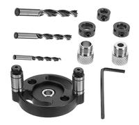 Toddmomy Kit de Gabarit Perçage Auto-centrant Alliage Aluminium Guide de Perçage Vertical et Précis pour Outils de Travail Du Positionneur de Cheville Facile à Utiliser Complet