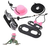 Toddmomy Kit De Laisse Et Nœud pour Dragon Barbu Lézard Laisse D'extérieur pour Reptile Ensemble Réglable Chapeau Décoratif Élégant