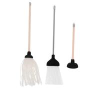 Toddmomy Kit De Nettoyage Miniature 3 Pièces pour Maison De Poupée - Ensemble Balai Et Serpillière Réaliste avec Ventouse pour Toilettes Mini Accessoires pour Salle De Bain Et Buanderie