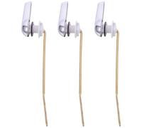 Toddmomy Kit de Remplacement 3pcs Poignée de Toilette en Cuivre Solide Levier de Chasse D'eau Argenté pour Réservoirs Wc, Installation Polyvalente pour Salle de Bain et Hôtel