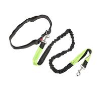 Toddmomy Laisse De Traction Multi-Fonctionnelle pour Chien avec Ceinture Réfléchissante Laisse De Course Randonnée pour Animaux De Compagnie Noir Vert