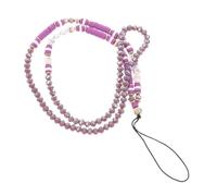 Toddmomy Lanière de Téléphone Portable Perles Alphabet pour Femmes, Accessoire Suspendu Anti-perte, Cordelette Décorative DIY en Pâte Polymère Violet, Bijou et Pratique