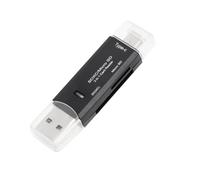 Toddmomy Lecteur USB 2.0 Multifonction Noir en Plastique, Mini Style Portable pour Lire et Écrire Données, Compatible Micro USB Type-c, pour Smartphone et Ordinateur