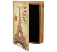 Toddmomy Livre Décoratif Vintage en Cuir Pu, Boîte de Rangement Cachée, Or