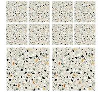 Toddmomy Lot de 10 Autocollants Antidérapants pour Carrelage 20X20 CM en PVC Étanche Décor Mural Amovible pour Salle de Bain la Cuisine et Sol Motif Terrazzo Résistant à L’Usure Facile