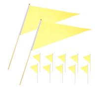 Toddmomy Lot De 12 Drapeaux De Marquage Triangulaires Jaunes Pour La Sécurité Des Pelouses, Des Chantiers, Des Marquages extérieurs Haute Visibilité, Des Relevés D'irrigation Et Des