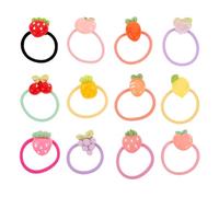 Toddmomy Lot de 12 paires d'élastiques à cheveux pour filles, motifs fraises et citrons, élastiques souples, accessoires pour bébés et tout-petits