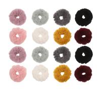 Toddmomy Lot de 16 duveteux pour femmes et filles - Élastiques à cheveux à pompons moelleux - Bandeaux en peluche, élastiques doux pour queue de cheval, parfaits pour le bureau, l'école et le