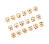 Toddmomy Lot De 18 Blocs De Repères Mensuels Pour Bébé Accessoires Photo Pour Nouveau-Né Cartes De Repères Pour Bébé Repères Mensuels Vierges En Bois Beiges