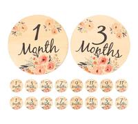 Toddmomy Lot de 18 Cartes Étapes en Bois Beige pour Bébé, Décorations DIY pour Immortaliser Chaque Mois de Croissance et Moments Importants