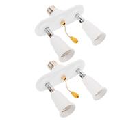 Toddmomy Lot de 2 Adaptateurs Douille E27/E26 Interrupteur à Tirette Plastique Conversion Culot à Vis Compatible Lampes de Chevet et Bureau Utilisation Domestique et Décoration