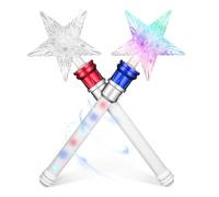 Toddmomy Lot de 2 Baguettes Lumineuses Étoiles - Baguette Magique Lumineuse LED Princesse Étoile, Accessoire de Déguisement Rotatif pour Filles Et Garçons, Idéal pour Les Fêtes, Noël, Les Vacances