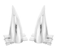Toddmomy Lot de 2 barrettes cornes de diable : pinces crocodiles démoniaques - Accessoires de coiffure en alliage argenté pour Halloween et cosplay.