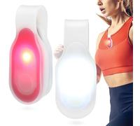 Toddmomy Lot de 2 Lampes Torches LED Magnétiques Coque en Silicone, 1 Lumière Blanche 1 Rouge, Feux de Position à Clipser pour Course Nocturne et Éclairage de Sécurité