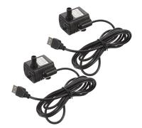 Toddmomy Lot de 2 mini pompes submersibles pour fontaine : 1-3 W, 3,5-9 V CC, pompe à eau silencieuse pour petit bassin, alimentation USB, débit de 200 l/h.
