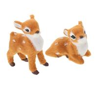 Toddmomy Lot de 2 Peluches de cerf de Noël pour Enfants - Peluche Faon réaliste pour garçons et Filles, idéales pour Un Anniversaire, Un câlin ou Un enseignement.