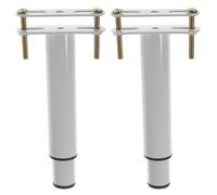 Toddmomy Lot de 2 Pieds de Lit Réglables en Métal Blanc, Support Central Robuste pour Cadre de Lit, Rehausseur 18 Cm, Compatibles Canapés, Armoires et Sommiers - Pièces de Rechange