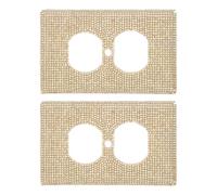 Toddmomy Lot de 2 Plaques Murales Dorées Ornées de Cristaux pour Prises Électriques Cache D'interrupteur à Bascule Décoratif Couverture de Plaque de Sortie pour Chambre et Bureau Finition