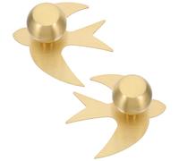 Toddmomy Lot de 2 Poignées de Tiroir Dorées en Laiton Robuste Forme Hirondelle, Poignées Décoratives pour Armoire et Commode, Finition Brillante, Taille, Usage Intérieur Meuble Vintage