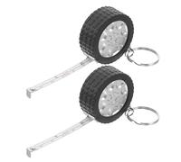 Toddmomy Lot de 2 Porte-clés Ruban à Mesurer Rétractable 1 Mètre, Mini Mètre Ruban Compact en Alliage et Plastique, Outil de Mesure Portable pour Chantier, Bureau et Usage Domestique