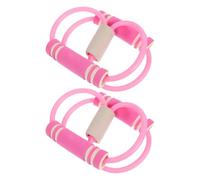 Toddmomy Lot de 2 Set de Bandes de Résistance en Latex Haute Résistance Forme 8 Poignées Antidérapantes, Bandes Élastiques Plates pour Musculation, Pilates, Yoga et Rééducation, Portable,