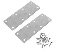 Toddmomy Lot de 2 sets de Plaques de Jonction en Acier Inoxydable, Équerres d'Angle Robustes Trous pour Fixation, Supports Droits pour Meubles Tels que Tables et Armoires, Installation